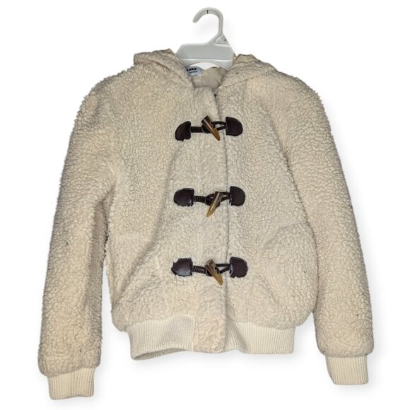Coffeeshop Kids Girls Fluffy & Cozy Hooded Winter Lined Jacket Size 7 - Picture 1 of 13